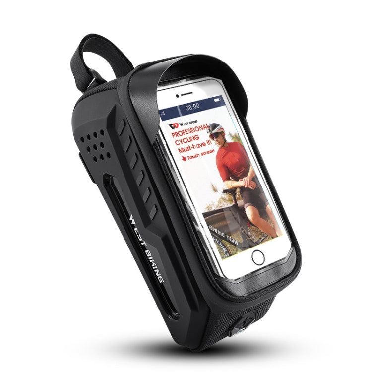 WEST BIKING Bicycle Front Bag TPU Hard Shell Riding Front Beam Bag(Black) by WEST BIKING