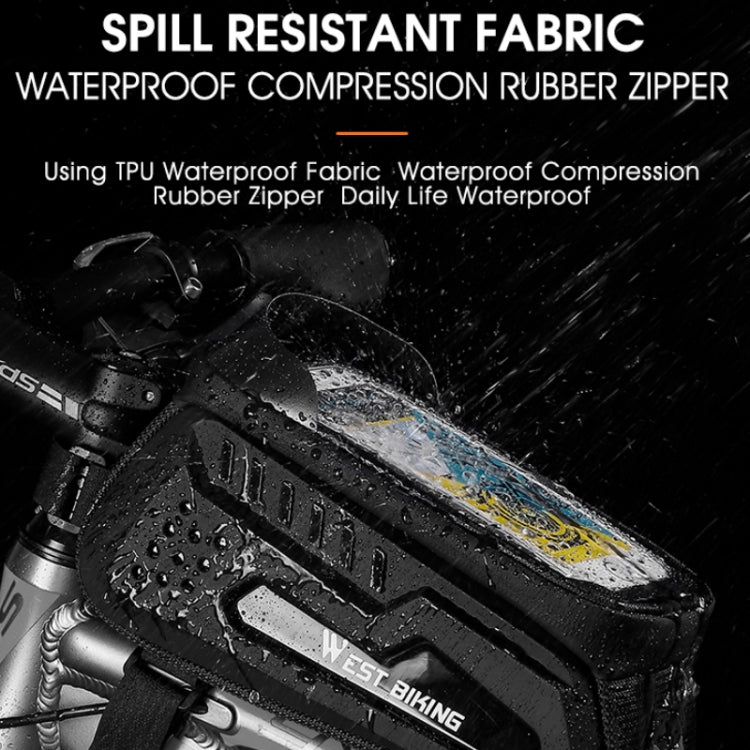 WEST BIKING Bicycle Front Bag TPU Hard Shell Riding Front Beam Bag(Orange) by WEST BIKING