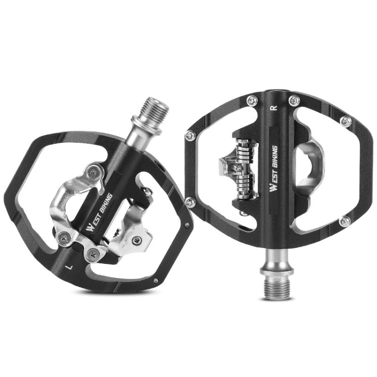 WEST BIKING Mountain Bike Dual-purpose Self-locking Aluminum Alloy Pedals(Black) - Pedals by WEST BIKING | Online Shopping UK | buy2fix