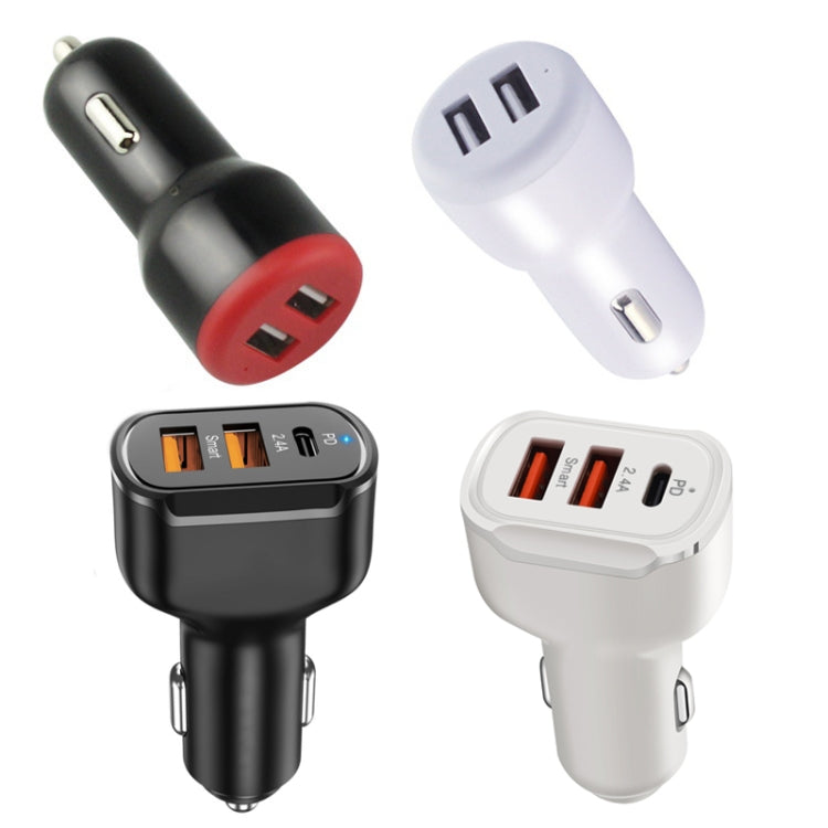 PD+2.4A Dual USB Car Charger, Style: 3 Ports (Black) - Car Charger by buy2fix | Online Shopping UK | buy2fix