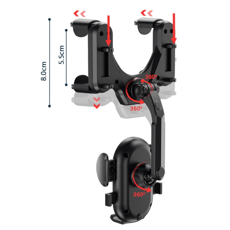 Snap-on Rearview Mirror Car Phone Holder - Universal Car Holders by buy2fix | Online Shopping UK | buy2fix