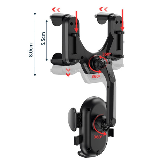 Snap-on Rearview Mirror Car Phone Holder - Universal Car Holders by buy2fix | Online Shopping UK | buy2fix