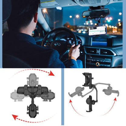 Snap-on Rearview Mirror Car Phone Holder - Universal Car Holders by buy2fix | Online Shopping UK | buy2fix
