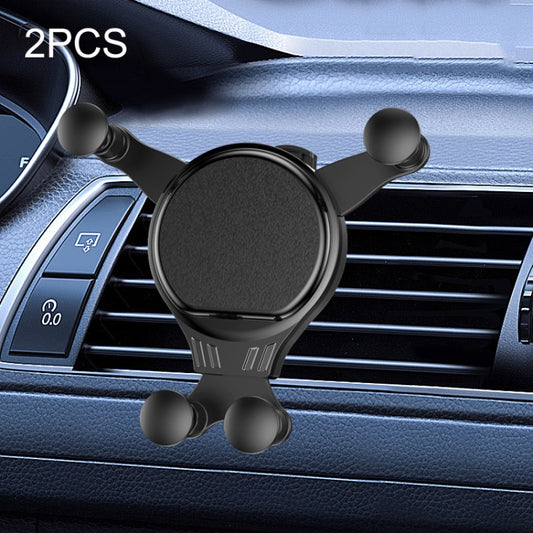 2PCS JQ006 Snap Universal Rotating Car Air Outlet Phone Holder(Dark Black) - Universal Car Holders by buy2fix | Online Shopping UK | buy2fix