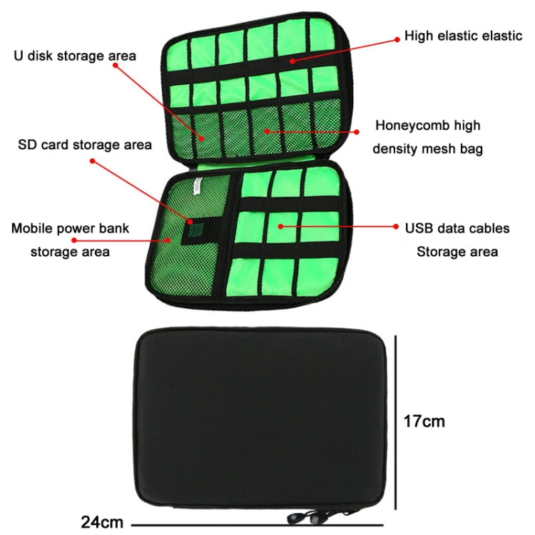 Multifunctional Portable Mobile Phone Digital Accessories U Disk Storage Bag, Color: Green by buy2fix