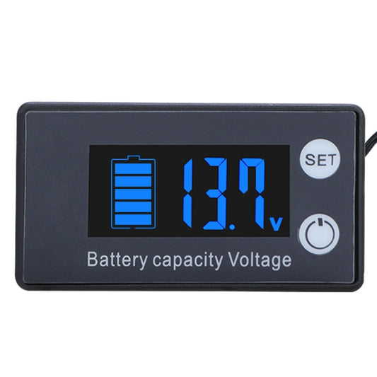 Two-Line Digital Display DC Voltmeter Lead-Acid Lithium Battery Charge Meter, Color: Blue - Current & Voltage Tester by buy2fix | Online Shopping UK | buy2fix