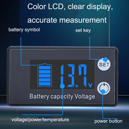Two-Line Digital Display DC Voltmeter Lead-Acid Lithium Battery Charge Meter, Color: Blue - Current & Voltage Tester by buy2fix | Online Shopping UK | buy2fix