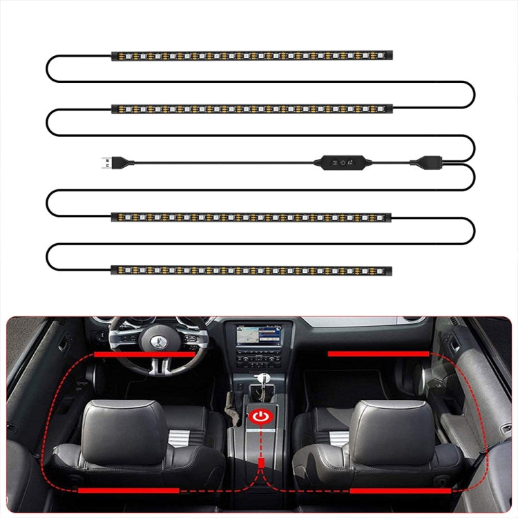 SKS-JZ-10 Symphony Car USB Foot Atmosphere Light(76 Lights) - Atmosphere lights by buy2fix | Online Shopping UK | buy2fix