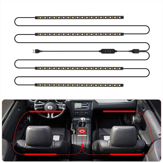 SKS-JZ-10 Symphony Car USB Foot Atmosphere Light(76 Lights) - Atmosphere lights by buy2fix | Online Shopping UK | buy2fix