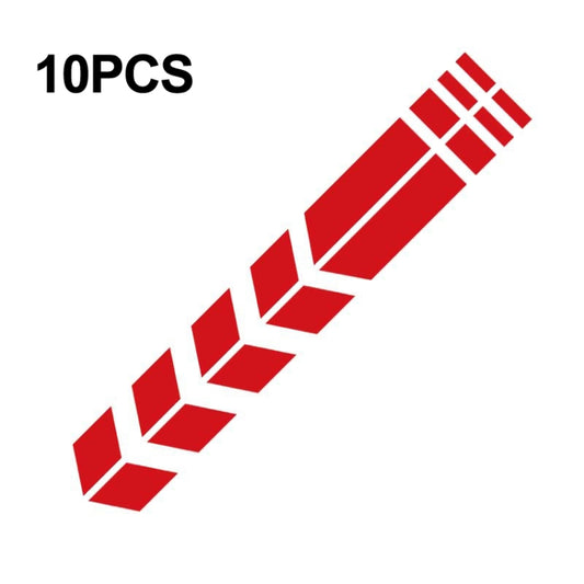 10 PCS Car Stripe Reflective Sticker Motorcycle Fender Arrow Stickers(Red) - Decorative Sticker by buy2fix | Online Shopping UK | buy2fix