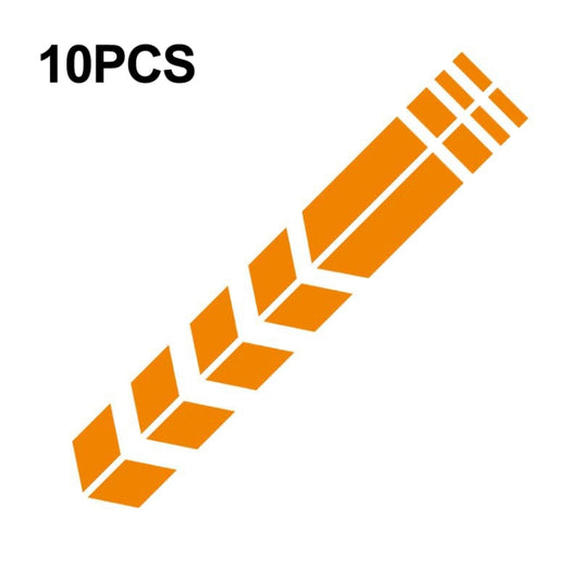 10 PCS Car Stripe Reflective Sticker Motorcycle Fender Arrow Stickers(Orange) - Decorative Sticker by buy2fix | Online Shopping UK | buy2fix