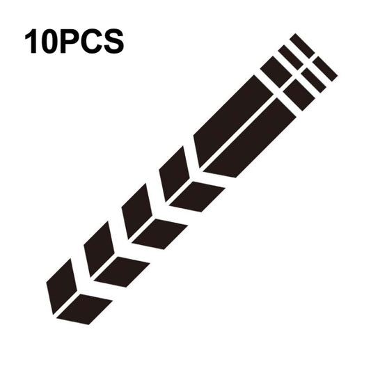 10 PCS Car Stripe Reflective Sticker Motorcycle Fender Arrow Stickers(Black) - Decorative Sticker by buy2fix | Online Shopping UK | buy2fix