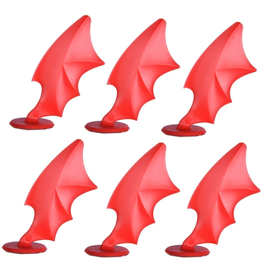 2pcs /Pair Motorcycle Helmet Devil Sucker Decoration, Style: Wing (Red) - Ornamental Parts by buy2fix | Online Shopping UK | buy2fix
