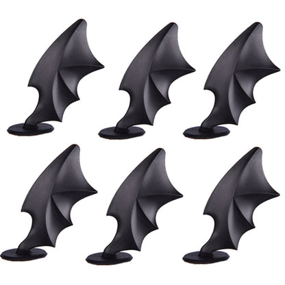 2pcs /Pair Motorcycle Helmet Devil Sucker Decoration, Style: Wing (Black) - Ornamental Parts by buy2fix | Online Shopping UK | buy2fix
