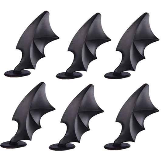 2pcs /Pair Motorcycle Helmet Devil Sucker Decoration, Style: Wing (Black) - Ornamental Parts by buy2fix | Online Shopping UK | buy2fix