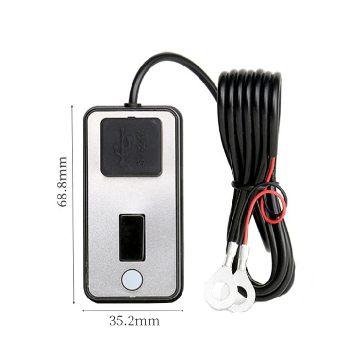Digital Display Dual USB Universal Waterproof Motorcycle Mobile Phone Charger(2.4A 12-24V) - Battery Charger by buy2fix | Online Shopping UK | buy2fix