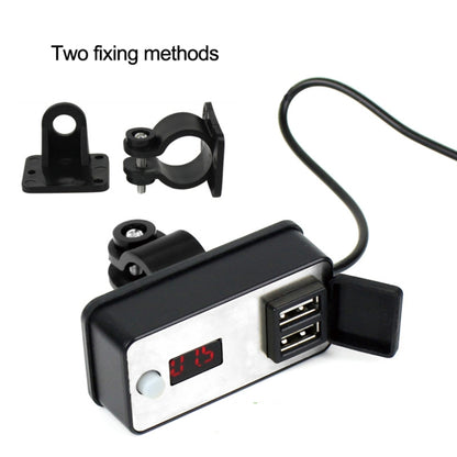 Digital Display Dual USB Universal Waterproof Motorcycle Mobile Phone Charger(2.4A 12-24V) - Battery Charger by buy2fix | Online Shopping UK | buy2fix