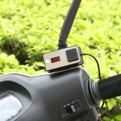 Digital Display Dual USB Universal Waterproof Motorcycle Mobile Phone Charger(2.4A 12-24V) - Battery Charger by buy2fix | Online Shopping UK | buy2fix