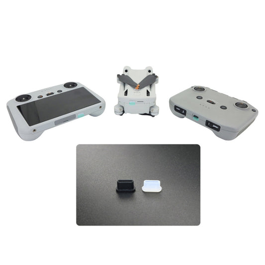2 Sets Drone Body Remote Control Charging Port Dust Plug for DJI Mini 3 Pro(Transparent) - Other by buy2fix | Online Shopping UK | buy2fix