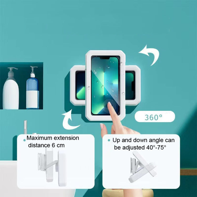 Retractable Rotating Bathroom Waterproof Mobile Phone Box Wall Mount Mobile Phone Holder(Green) - Shower & Wall Mounts by buy2fix | Online Shopping UK | buy2fix