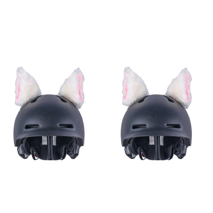 4PCS Motorcycle Plush Ear Helmet Decoration(White) - Ornamental Parts by buy2fix | Online Shopping UK | buy2fix