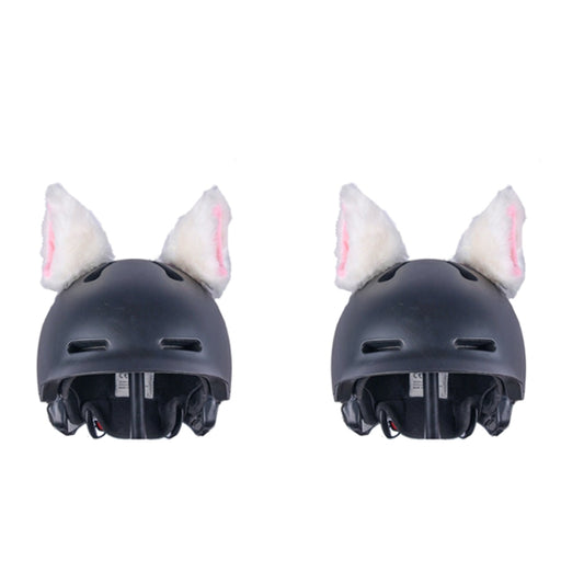 4PCS Motorcycle Plush Ear Helmet Decoration(White) - Ornamental Parts by buy2fix | Online Shopping UK | buy2fix