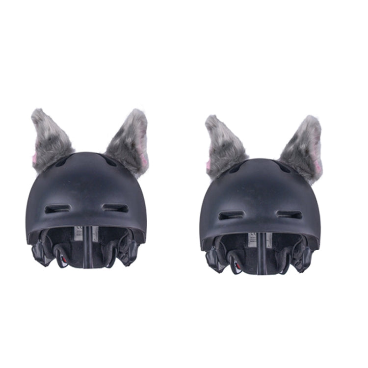 4PCS Motorcycle Plush Ear Helmet Decoration(Light Gray) - Ornamental Parts by buy2fix | Online Shopping UK | buy2fix