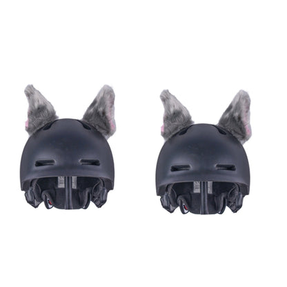 4PCS Motorcycle Plush Ear Helmet Decoration(Light Gray) - Ornamental Parts by buy2fix | Online Shopping UK | buy2fix