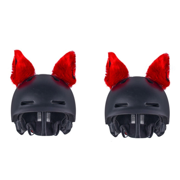 4PCS Motorcycle Plush Ear Helmet Decoration(Red) - Ornamental Parts by buy2fix | Online Shopping UK | buy2fix