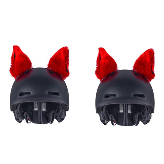 4PCS Motorcycle Plush Ear Helmet Decoration(Red) - Ornamental Parts by buy2fix | Online Shopping UK | buy2fix