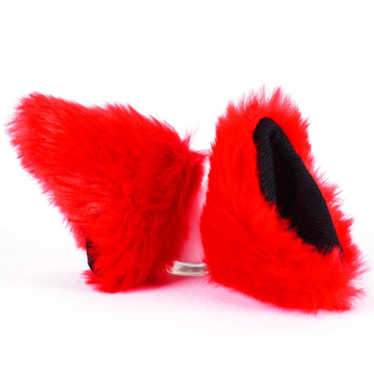 4PCS Motorcycle Plush Ear Helmet Decoration(Red) - Ornamental Parts by buy2fix | Online Shopping UK | buy2fix