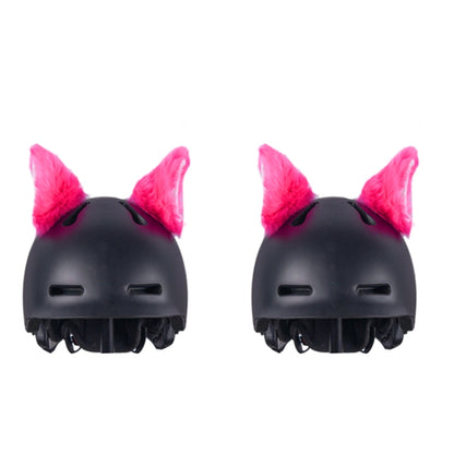 4PCS Motorcycle Plush Ear Helmet Decoration(Rose Red) - Ornamental Parts by buy2fix | Online Shopping UK | buy2fix