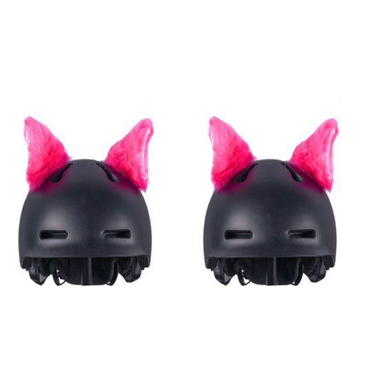 4PCS Motorcycle Plush Ear Helmet Decoration(Rose Red) - Ornamental Parts by buy2fix | Online Shopping UK | buy2fix