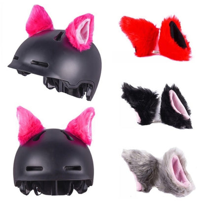 4PCS Motorcycle Plush Ear Helmet Decoration(Pink) - Ornamental Parts by buy2fix | Online Shopping UK | buy2fix