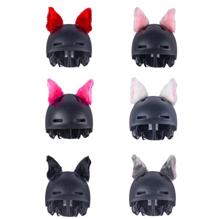 4PCS Motorcycle Plush Ear Helmet Decoration(Rose Red) - Ornamental Parts by buy2fix | Online Shopping UK | buy2fix