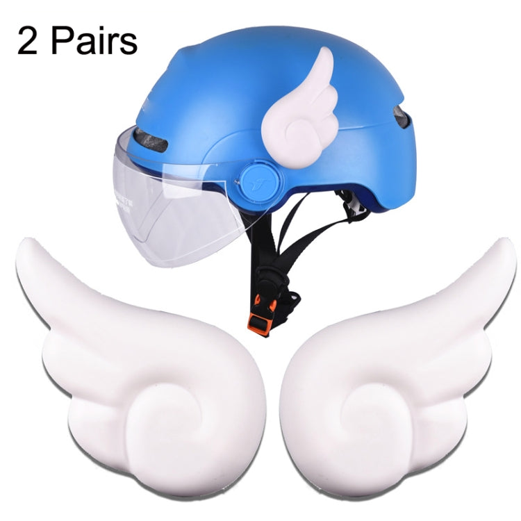 2 Pairs Motorcycle Helmet Angel Wings Decoration(White) - Ornamental Parts by buy2fix | Online Shopping UK | buy2fix