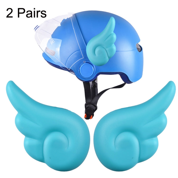 2 Pairs Motorcycle Helmet Angel Wings Decoration(Light Blue) - Ornamental Parts by buy2fix | Online Shopping UK | buy2fix