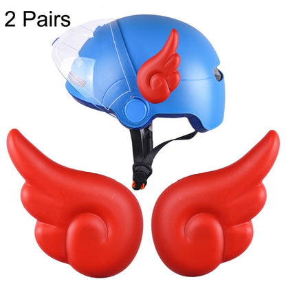 2 Pairs Motorcycle Helmet Angel Wings Decoration(Red) - Ornamental Parts by buy2fix | Online Shopping UK | buy2fix