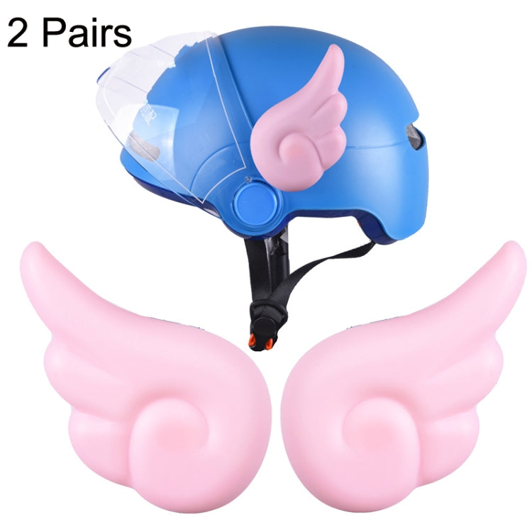 2 Pairs Motorcycle Helmet Angel Wings Decoration(Pink) - Ornamental Parts by buy2fix | Online Shopping UK | buy2fix