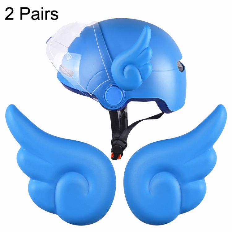 2 Pairs Motorcycle Helmet Angel Wings Decoration(Blue) - Ornamental Parts by buy2fix | Online Shopping UK | buy2fix