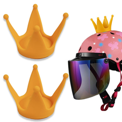 2PCS Motorcycle Crown Sucker Helmet Decoration(Yellow) - Ornamental Parts by buy2fix | Online Shopping UK | buy2fix