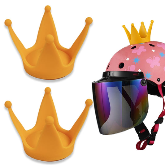 2PCS Motorcycle Crown Sucker Helmet Decoration(Yellow) - Ornamental Parts by buy2fix | Online Shopping UK | buy2fix