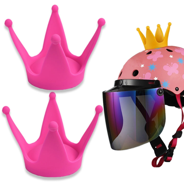 2PCS Motorcycle Crown Sucker Helmet Decoration(Peach Red) - Ornamental Parts by buy2fix | Online Shopping UK | buy2fix