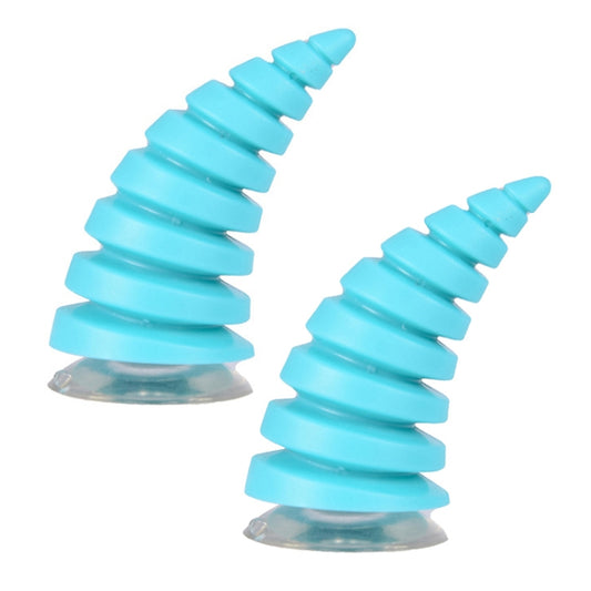 2PCS Motorcycle Horn Sucker Helmet Decoration(Light Blue) - Ornamental Parts by buy2fix | Online Shopping UK | buy2fix