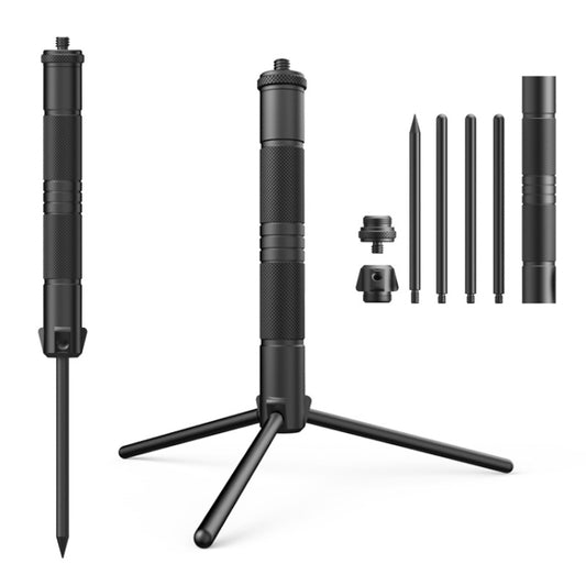 Foldable Portable Aluminum Alloy Tripod Light Stand Mobile Phone Live Tripod(Black) - Stand by buy2fix | Online Shopping UK | buy2fix