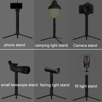 Foldable Portable Aluminum Alloy Tripod Light Stand Mobile Phone Live Tripod(Black) - Stand by buy2fix | Online Shopping UK | buy2fix