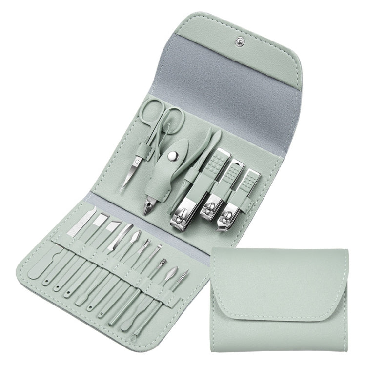 Nail Art Tool Set Nail Clippers Dead Skin Scissors Manicure Tool, Specification: 16 In 1 Green - Nail Clipper by buy2fix | Online Shopping UK | buy2fix