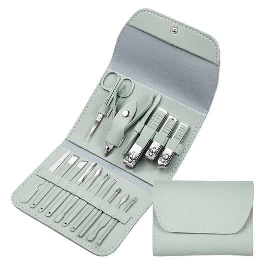 Nail Art Tool Set Nail Clippers Dead Skin Scissors Manicure Tool, Specification: 16 In 1 Green - Nail Clipper by buy2fix | Online Shopping UK | buy2fix