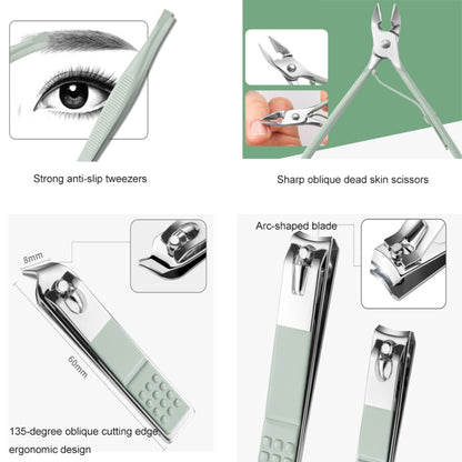 Nail Art Tool Set Nail Clippers Dead Skin Scissors Manicure Tool, Specification: 16 In 1 Green - Nail Clipper by buy2fix | Online Shopping UK | buy2fix