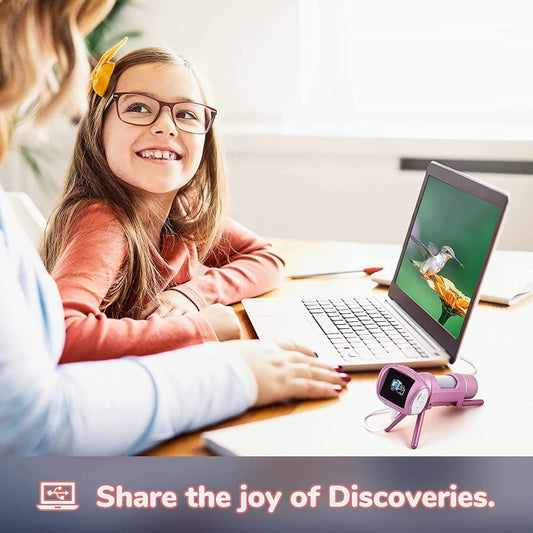 Children Camera Microscope USB Electronic Microscope Digital Magnifying Glass(Pink) - Digital Microscope by buy2fix | Online Shopping UK | buy2fix
